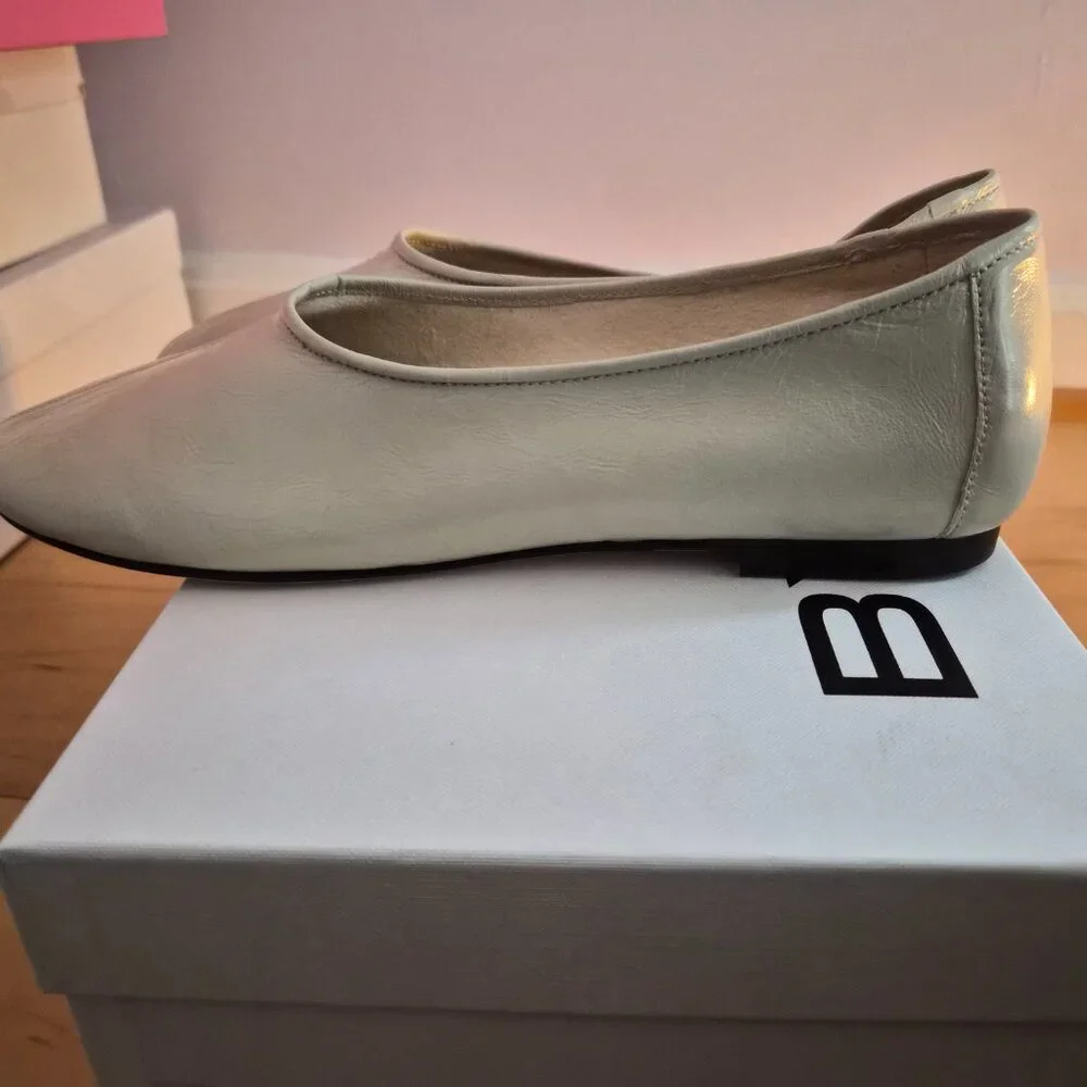 Brand New By Far Prudence Flats Limewash Creased Sz 40 - Picture 8 of 11